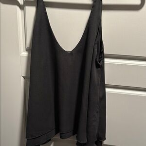 Tobi Black Asymmetrical Backless Camisole